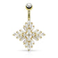 Bauchnabelpiercing Set 1,6mm 10mm Diamant-Kreuz 21,7 x 22,3mm Nabelpiercing Chirurgenstahl Bananabell Zirkonia Silber Gold Clear