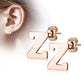 1 Paar Ohrstecker ALPHABET INITIALEN e Ohrringe Schmuck Set Edelstahl Silber Roségold