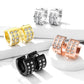 1 Paar Damen CREOLE 8 Zirkonia Clear Ohrringe Ohrstecker Chirurgenstahl Gold Schwarz Roségold Silber 7mm