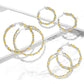1 Paar Damen CREOLEN FLECHT-DESIGN Ohrringe Ohrstecker Chirurgenstahl Gold Silber 30/40/50mm