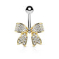Bauchnabelpiercing 1,6mm 10mm Schleife Nabelpiercing Edelstahl Chirurgenstahl Bananabell Zirkonia e Silber Gold Rosé-Gold