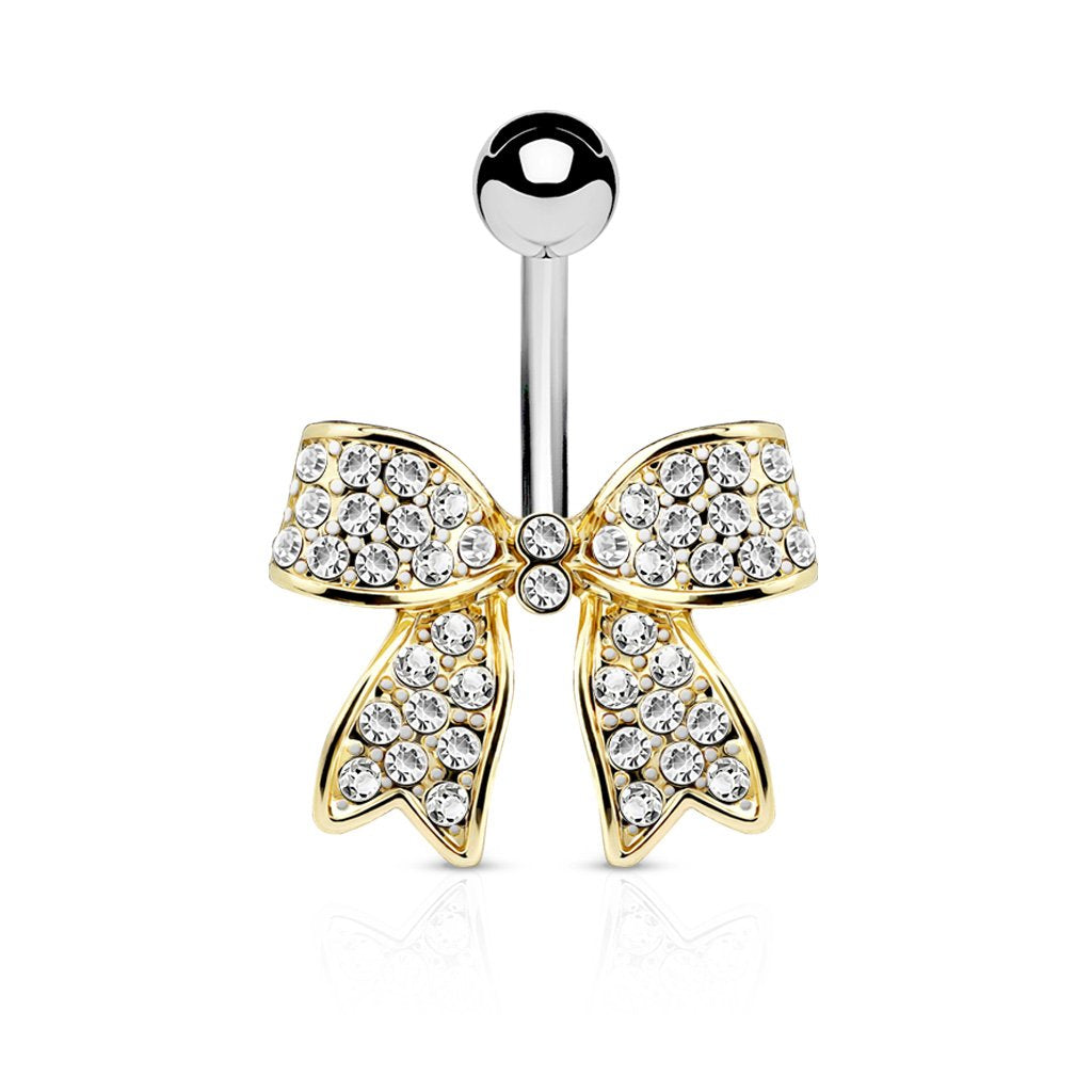 Bauchnabelpiercing 1,6mm 10mm Schleife Nabelpiercing Edelstahl Chirurgenstahl Bananabell Zirkonia e Silber Gold Rosé-Gold