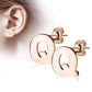 1 Paar Ohrstecker ALPHABET INITIALEN e Ohrringe Schmuck Set Edelstahl Silber Roségold