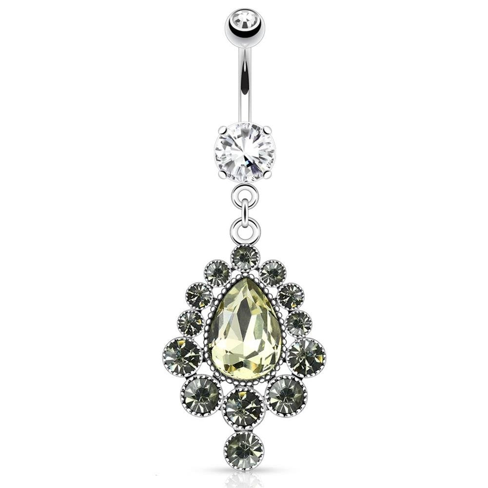 Bauchnabelpiercing 1,6mm 10mm Vintage Anhänger Nabelpiercing Edelstahl Chirurgenstahl Bananabell Zirkonia Silber Gold Roségold