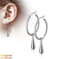 1 Paar Damen Ohrringe CREOLE Tropfen-Anhänger Länge 43,2mm Ohrstecker Chirurgenstahl Gold Roségold Silber