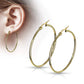 1 Paar Damen CREOLEN Ohrringe Ohrstecker Chirurgenstahl Gold 10 15 20 25 30 35 40 45 50 55 60 65 70 75 mm