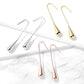 1 Paar Damen Langer Tränen-Tropfen Anhänger Ohrringe Ohrstecker Ohrhänger Chirurgenstahl Gold Roségold Silber 48mm