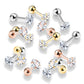 1 Knorpel Ohrstecker Zirkonia Clear 3/4mm Quadrat Cartilage Labret Piercing Tragus viele Farben Edelstahl Schraubverschluss Steg 6/1,2mm