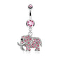 Bauchnabelpiercing Elefant Anhänger Stab 1,6mm 10mm Nabelpiercing Chirurgenstahl Bananabell Zirkonia Silber Pink Aqua Clear