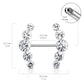 Brustwarzenpiercing 5 runde Kristalle Brustpiercing Intimpiercing Nippelpiercing Chirurgenstahl Silber viele Farben Stab 1,6/16mm