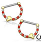 Brustwarzenpiercing 1 Paar ZIRKONIA HALBKREIS Herz Brustpiercing Intimpiercing Edelstahl Silber Gold Stab 1,6mm 12mm