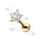 1 Knorpel Ohrstecker Zirkonia Clear 3/4mm Stern Cartilage Labret Piercing Tragus viele Farben Edelstahl Schraubverschluss Steg 6mm