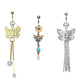 Bauchnabelpiercing Schmetterling Anhänger 1,6mm 10mm Nabelpiercing Chirurgenstahl Bananabell Zirkonia 14 Karat Gold Fimo Clear