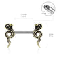Brustwarzenpiercing Vintage Kobra Brustpiercing Nippelpiercing Chirurgenstahl Antik-Gold Antik-Silber Stab 1,6/14mm