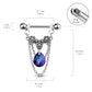 Brustwarzenpiercing Blumen Kristall Ketten Anhänger Brustpiercing Nippelpiercing Chirurgenstahl Silber Mehrfarbig Stab 1,6/14mm