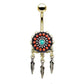 Bauchnabelpiercing AZTEKEN-Design Nabelpiercing Chirurgenstahl Bananabell Gold Silber viele Farben Stab 1,6/10mm