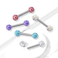 Brustwarzenpiercing 2 Pavé Kristall-Kugeln 5/6mm Brustpiercing Nippelpiercing Chirurgenstahl Stab 12/16mm