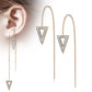 1 Paar Damen Ohrringe Durchzieher Kristall Pavé Clear Dreieck-Anhänger Ohrringe Ohrstecker Chirurgenstahl Silber Gold Roségold