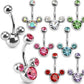 Bauchnabelpiercing 3 Blasen Stab 1,6mm 10mm Nabelpiercing Edelstahl Chirurgenstahl Bananabell Zirkonia viele Farben