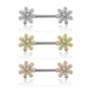Brustwarzenpiercing Blumen Silber Gold Roségold Clear Brustpiercing Nippelpiercing Intimpiercing Chirurgenstahl Stab 14mm