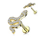 Knorpel Ohrstecker Schlange Silber Gold Schwarz Pavé Zirkonia Clear Piercings Chirurgenstahl Schraubverschluss Stab 6/8mm lang