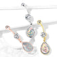 Bauchnabelpiercing Glitzer Opal Tropfen-Anhänger Nabelpiercing Chirurgenstahl Bananabell Silber Gold Roségold Clear Stab 1,6/10mm