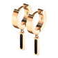 1 Paar Damen CREOLEN Anhänger schwarzer Balken Ohrringe Ohrstecker Chirurgenstahl Gold Roségold 28mm