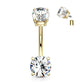 Bauchnabelpiercing DOPPEL-ZIRKONIA 5/9mm Nabelpiercing Chirurgenstahl Bananabell Multicolor Stab 1,6/10mm