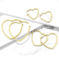 1 Paar Damen HERZ CREOLEN WELLEN-DESIGN Ohrringe Ohrstecker Chirurgenstahl Gold 30/40/50mm