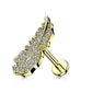 Knorpel Ohrstecker Feder Silber Gold Roségold Pavé Zirkonia Clear Piercings Chirurgenstahl Schraubverschluss Stab 6/8mm lang