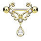 Filigrane Herzen Tropfen ANHÄNGER Brustwarzenpiercing Intimpiercing Brustpiercing Edelstahl ROSÉGOLD Gold Silber 1,6mm 14mm
