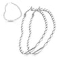 1 Paar Damen HERZ CREOLEN WELLEN-DESIGN Ohrringe Ohrstecker Chirurgenstahl Silber 30/40/50mm