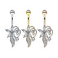 Bauchnabelpiercing Zirkonia Blumen-Bouquet Nabelpiercing Chirurgenstahl Bananabell Silber Gold Roségold Clear Stab 1,6/10mm