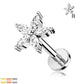 Knorpel Ohrstecker Zirkonia Blume viele Farben 6/8 mm Länge Cartilage Piercings Labret Tragus Edelstahl Schraubverschluss