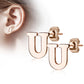 1 Paar Ohrstecker ALPHABET INITIALEN e Ohrringe Schmuck Set Edelstahl Silber Roségold