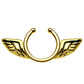 Brustwarzenpiercing Fake Engels-FLÜGEL Brustpiercing Clip ON Nippelpiercing Ring Chirurgenstahl Silber Roségold Gold