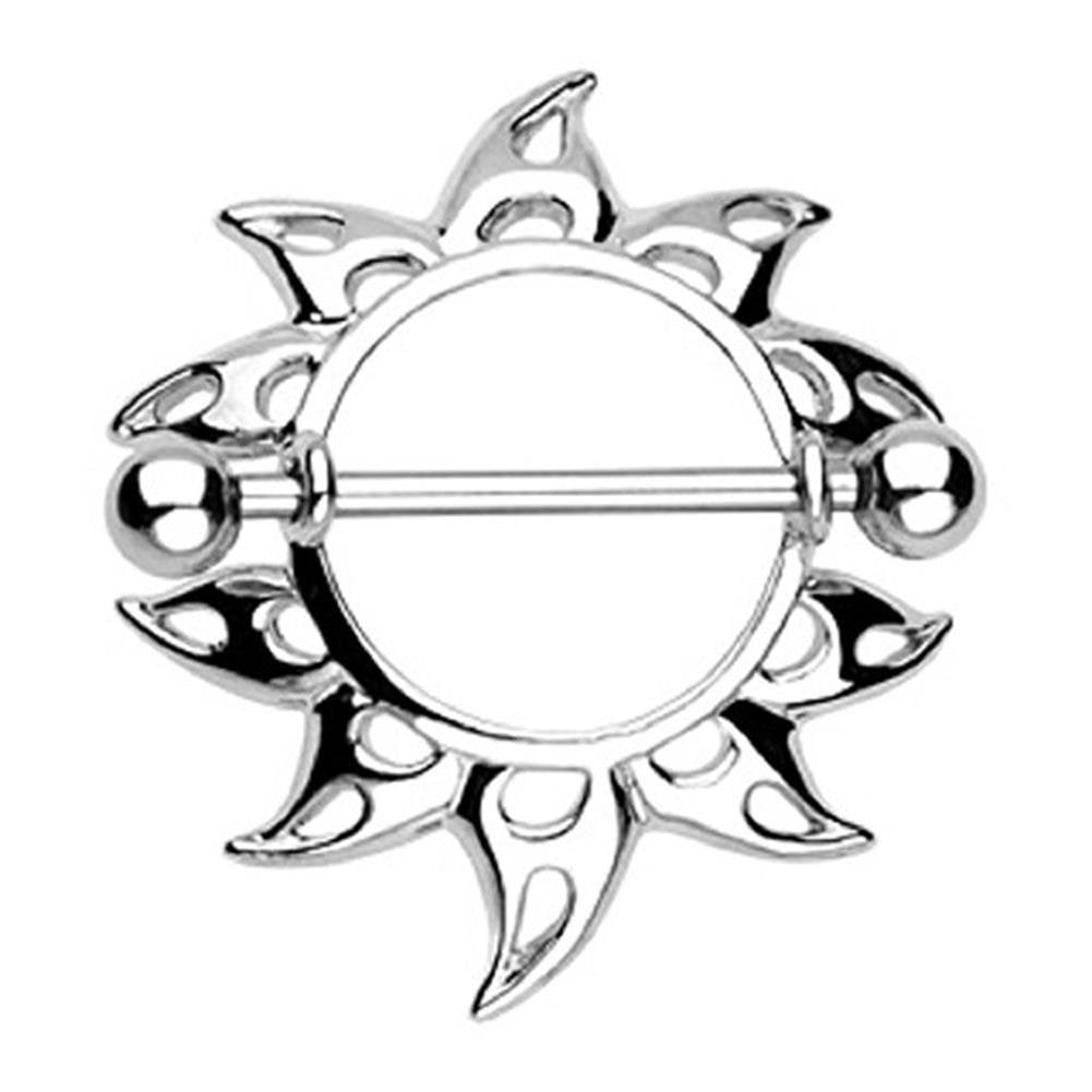 Schild Ring TRIBAL Brustwarzenpiercing Intimpiercing Brustpiercing Nippelpiercing Edelstahl Silber 1,6mm 19mm
