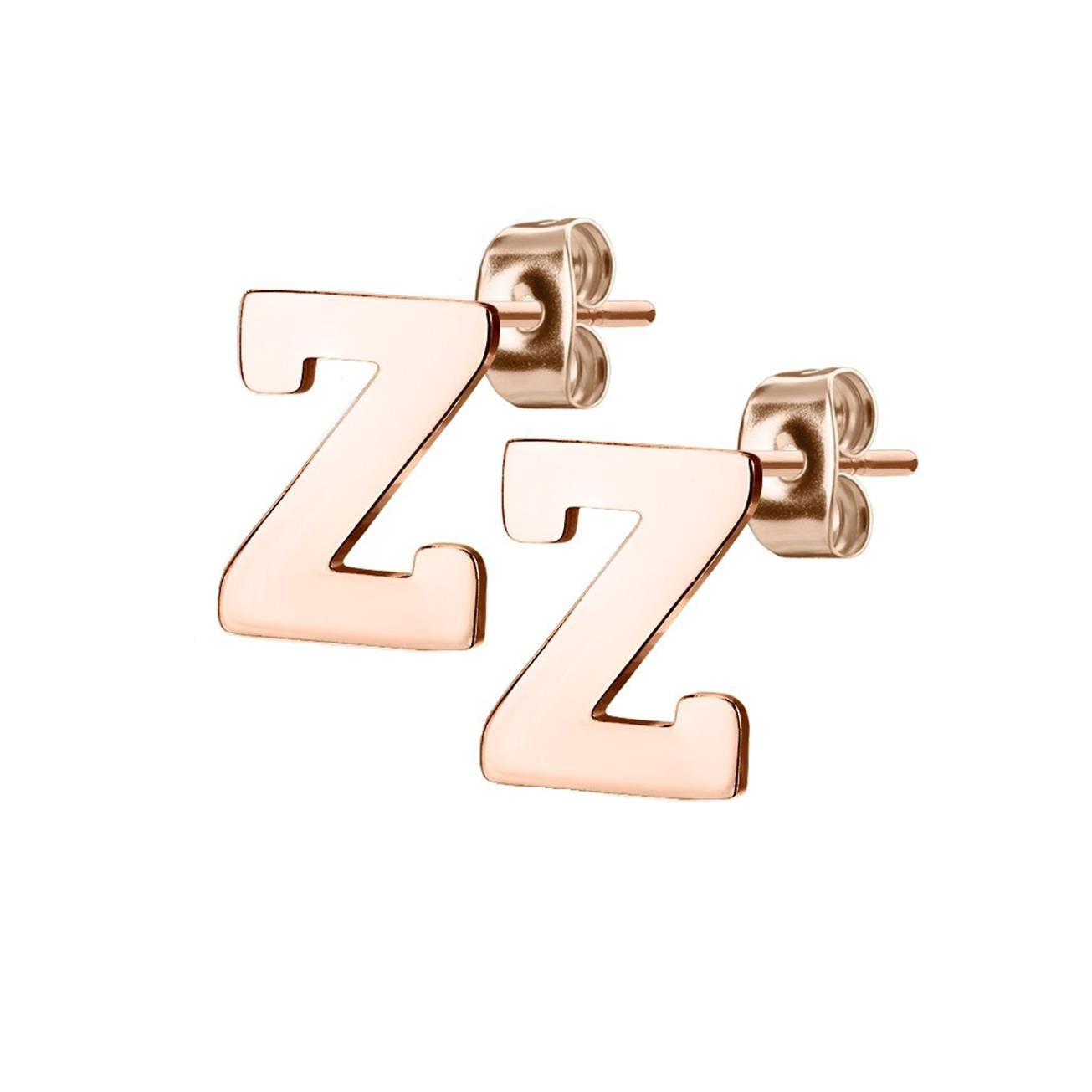 1 Paar Ohrstecker ALPHABET INITIALEN e Ohrringe Schmuck Set Edelstahl Silber Roségold