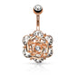 Bauchnabelpiercing Set 1,6mm 10mm Blume Nabelpiercing Edelstahl Chirurgenstahl Bananabell Zirkonia Kristalle Silber Gold Roségold