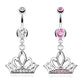 Bauchnabelpiercing Krone Anhänger 1,6mm 10mm Nabelpiercing Edelstahl Chirurgenstahl Bananabell Zirkonia Silber Pink Clear