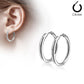 Damen 1 Paar Creolen Ohrringe Set Chirurgenstahl Klickverschluss Seamless Line blau schwarz silber regenbogen gold 10mm -20mm Länge