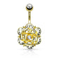 Bauchnabelpiercing Set 1,6mm 10mm Blume Nabelpiercing Edelstahl Chirurgenstahl Bananabell Zirkonia Kristalle Silber Gold Roségold