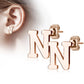 1 Paar Ohrstecker ALPHABET INITIALEN e Ohrringe Schmuck Set Edelstahl Silber Roségold