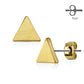 1 Paar Ohrringe Set Stecker Edelstahl Chirurgenstahl Dreieck gebürstet silber roségold gold