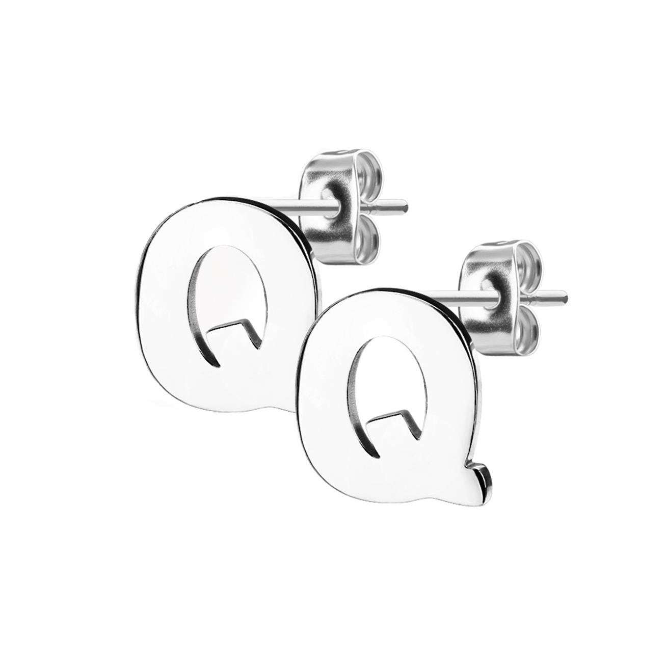 1 Paar Ohrstecker ALPHABET INITIALEN e Ohrringe Schmuck Set Edelstahl Silber Roségold