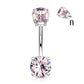 Bauchnabelpiercing DOPPEL-ZIRKONIA 5/9mm Nabelpiercing Chirurgenstahl Bananabell Multicolor Stab 1,6/10mm