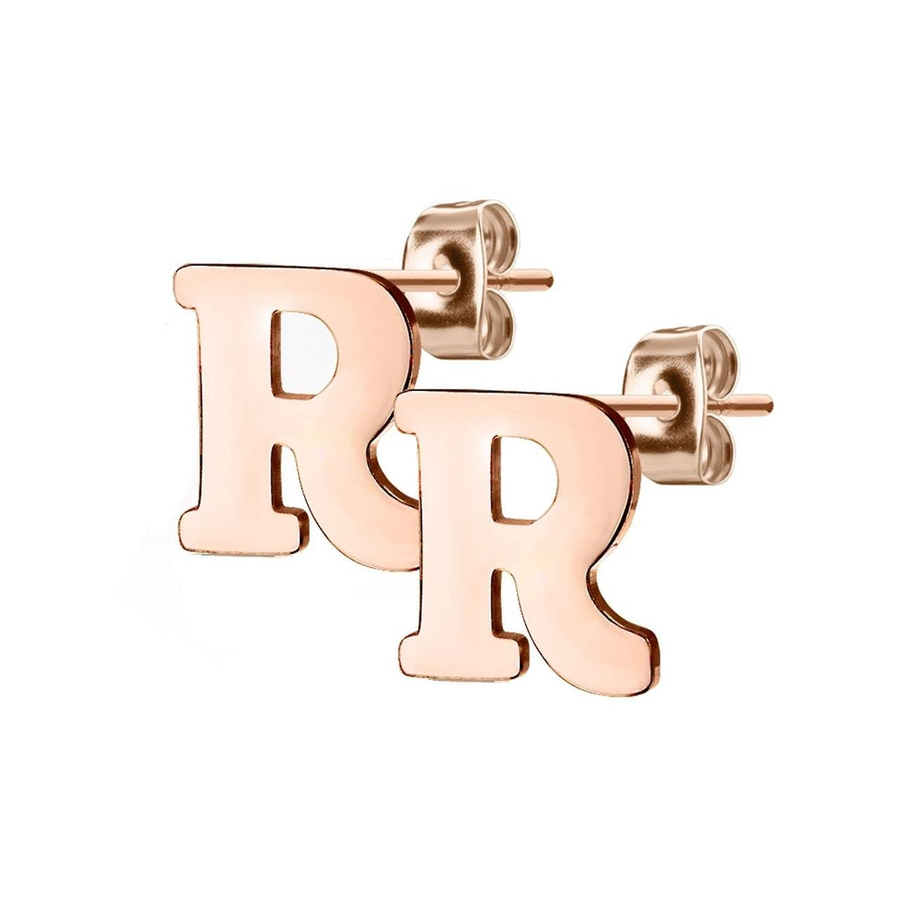 1 Paar Ohrstecker ALPHABET INITIALEN e Ohrringe Schmuck Set Edelstahl Silber Roségold