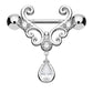 Filigrane Herzen Tropfen ANHÄNGER Brustwarzenpiercing Intimpiercing Brustpiercing Edelstahl ROSÉGOLD Gold Silber 1,6mm 14mm
