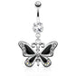 Bauchnabelpiercing Set 1,6mm 10mm Schmetterling 15,7mm x 19,9mm Nabelpiercing Chirurgenstahl Bananabell Zirkonia Silber