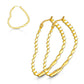 1 Paar Damen HERZ CREOLEN WELLEN-DESIGN Ohrringe Ohrstecker Chirurgenstahl Gold 30/40/50mm